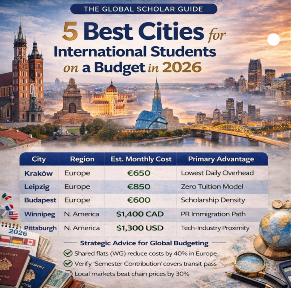 The 5 Cheapest Cities for International Students: Europe & North America (2026)