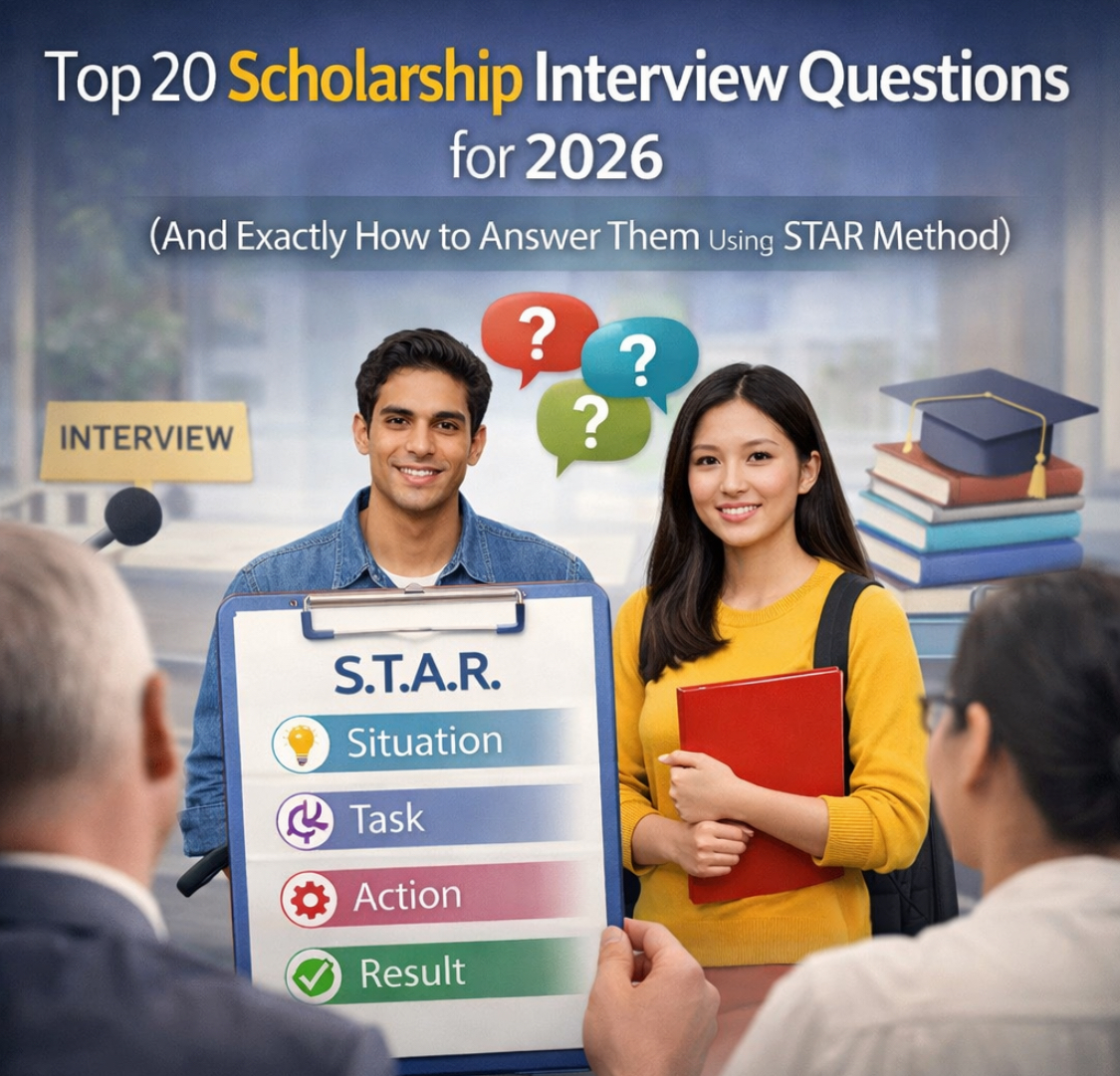 Top scholarship interview questions for 2026 with STAR method answer framework