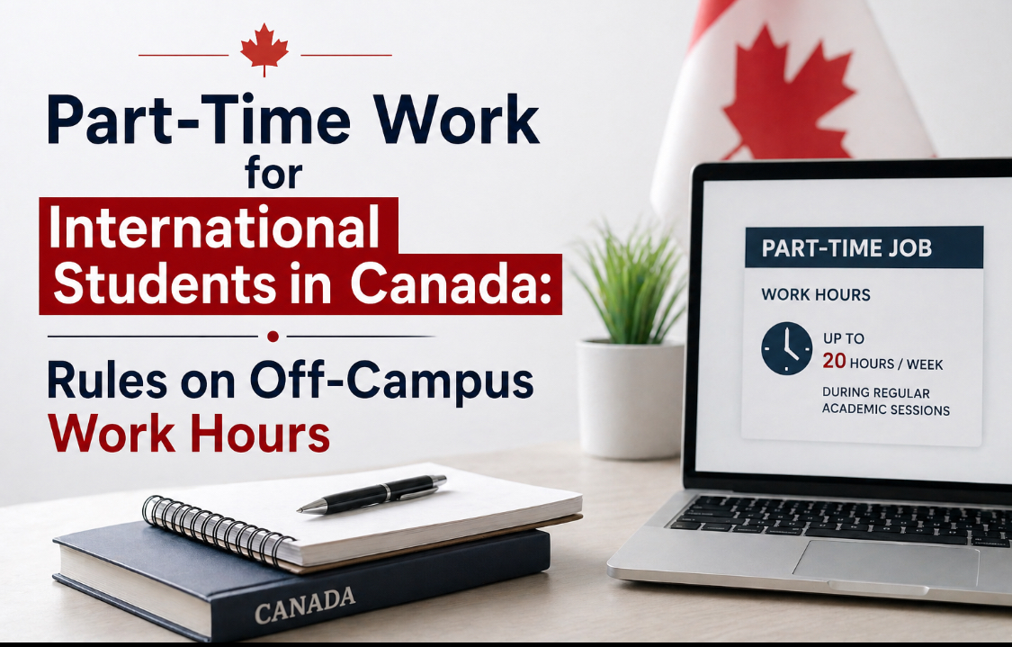 Canada student work rules showing part-time off-campus work hours for international students