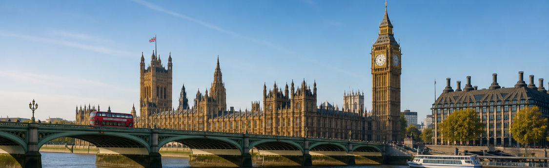 London skyline Westminster Big Ben showing cost of living context for students