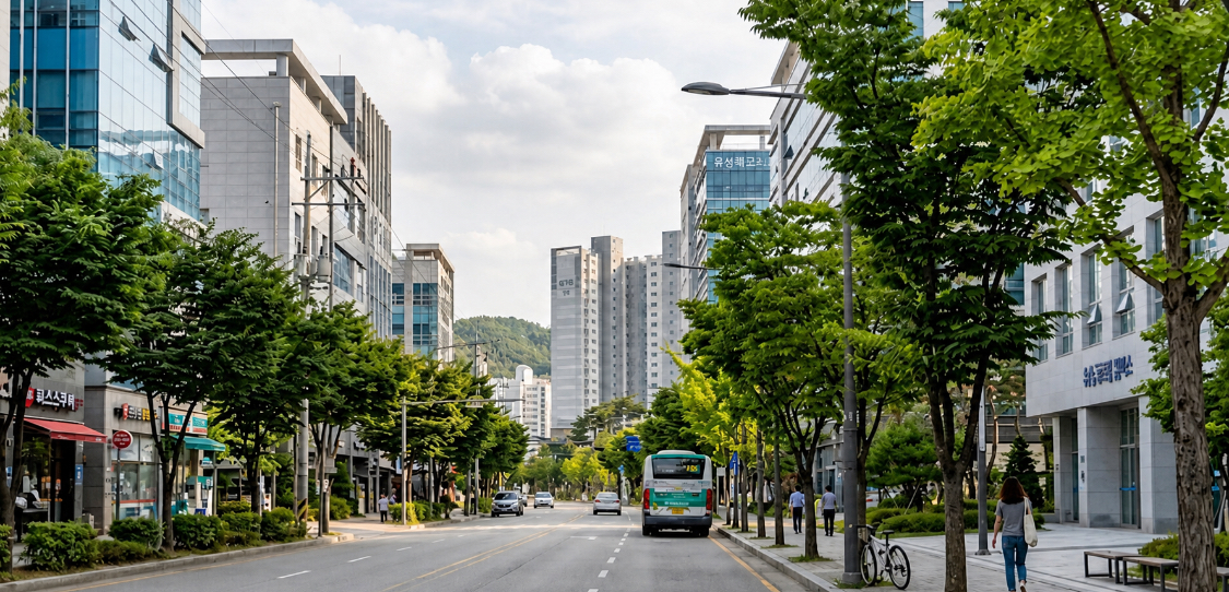 Daejeon city street environment for students living in South Korea