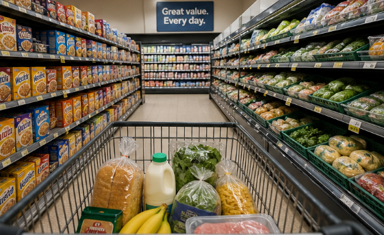 grocery shopping London supermarket student budget weekly food cost items